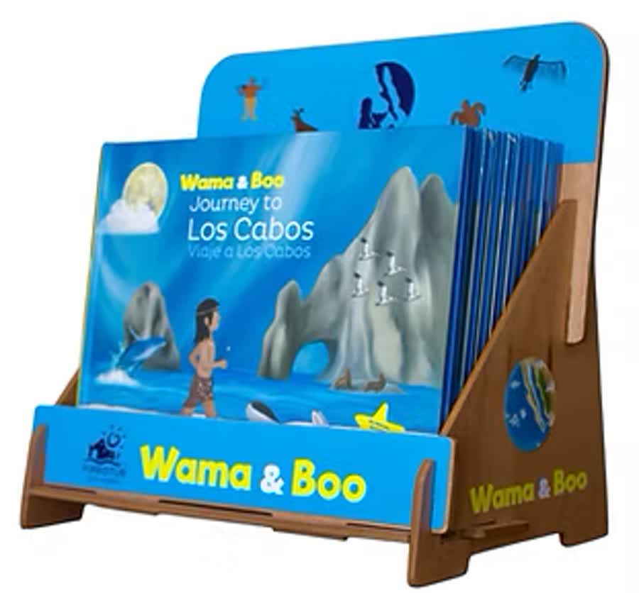 Wama & Boo book and wooden display stand
